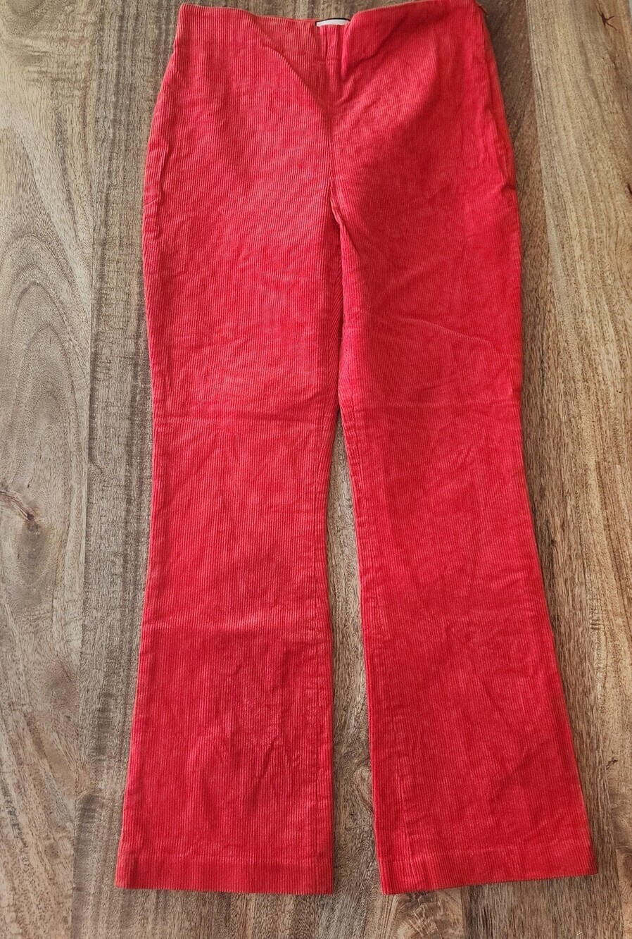 Tuckernuck Dress Pants Womens Large Red Corduroy Flare Leg Stretch Casual
